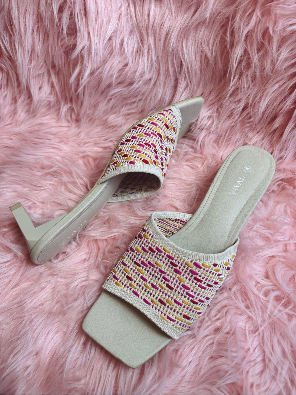 Vivaia Square Toe Block Heel Mule Sandals size 43 - Picture 1 of 5